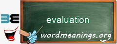 WordMeaning blackboard for evaluation